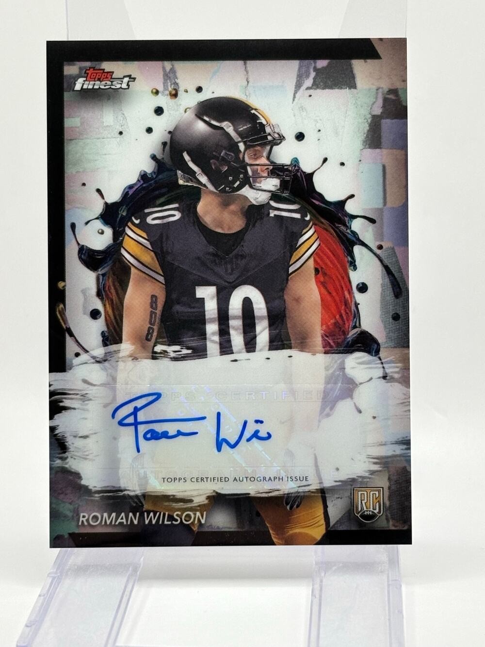 2024 Topps Finest Roman Wilson Rookie Auto Pittsburgh Steelers RC